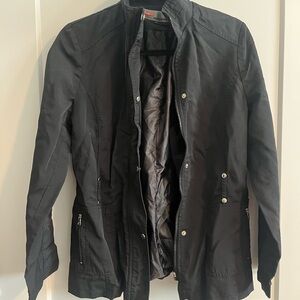 D&G Black Lightweight Shirt Jacket with Stand-Up Collar
